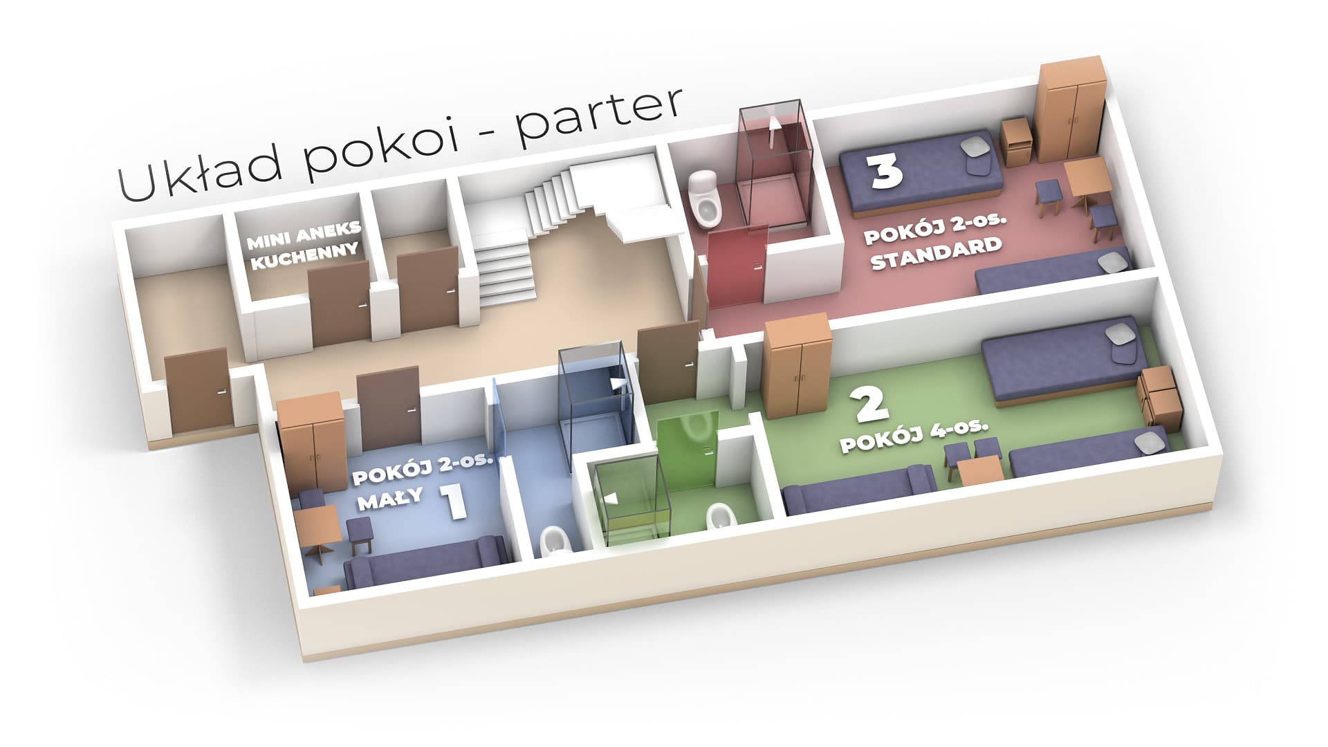 Układ pokoi – parter