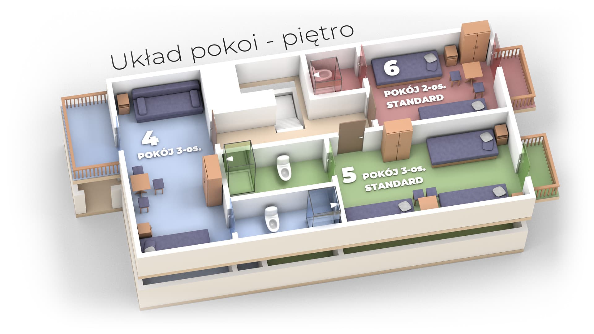 Układ pokoi – piętro